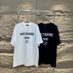 新款 款号: W216# We11Done官网2025春夏新款王嘉尔白敬亭同款上身数字Logo印花短袖T恤 面料：300G双纱精梳紧密赛络纺重磅纯棉 工艺：走线