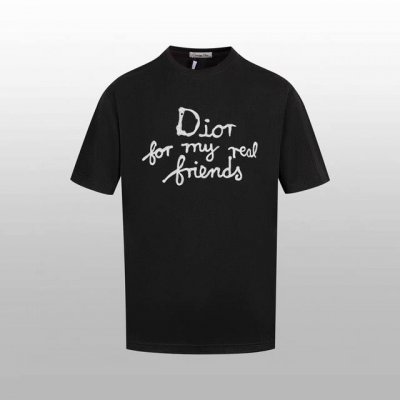 130（顶级复刻） dior/迪奥夏季新款字母刺绣短袖T恤 官网同步 男女同款 面料：采用定织定染高克重300克高支高密双股双纱 原版面料！胸前刺绣工艺精益求精