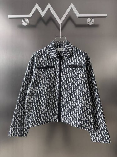 常年现货 Dior 24Ss 塔夫绸科技提花面料中性夹克！男女都可穿！重金34000购入原版开发！真正原版定做的高品质深蓝色塔夫绸科技提花面料！市面没有的面料！