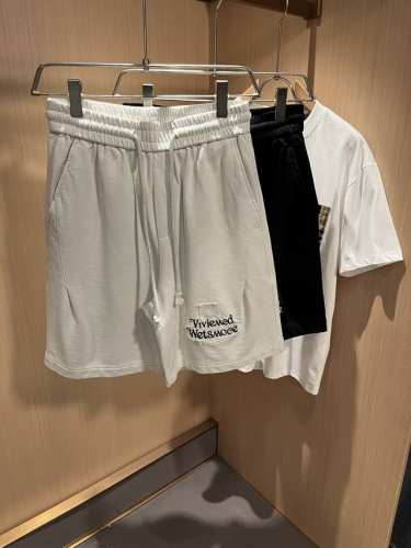 vivienne Westwood 薇薇安 威斯特伍德 2025春夏新款男女同款休闲短裤，意大利原厂订单渠道，极具个性高级风，标志Logo刺绣工艺设计！宽松阔版