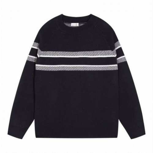 dior迪奥经典简约纯色间接条纹字母Logo提花毛衣 颜色 黑 码数 S M L Xl Xxl