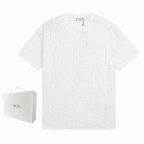 Dior 迪奥 Cd字母暗纹提花毛巾料Logo标识短袖T恤。原版面料，官方同款，定制240克同缸染面料，手感非常舒服，春夏最新砖柜同步，Os落肩版型，时尚又个性