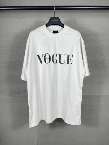 实拍图 顶级版本.官网品质 Balenci*Ga 巴黎.Ss24新款Balenciaga Vogue联名合作系列.前后Logo直喷印花短袖T恤.砖柜同步.第一时