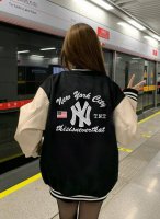 Mlb-Ny Mlb Yankees-Ny Tnt美式复古潮流春季宽松夹克棒球服外套 官网发售｜超强版型｜男女同款 精选垂感一流复合双层南韩丝高级面料 手感超棒