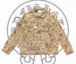 高克重复刻版本 尺寸：M-2Xl 原厂流出 Chrome Hearts克罗心 Ch十字架皮标梵文字母满印牛仔外套春季韩版潮牌Ins涂鸦夹克上衣十字架 皮标梵文字