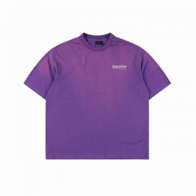 balenciaga 巴黎世家 25Ss 水洗可乐刺绣炒色破洞短袖T恤 夏日多巴胺复古炒色可乐波浪刺绣破坏系列 采用巴黎25年最新款面料 胸口刺绣及后背大Log