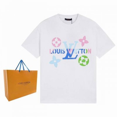 Louis Vuitton 路易威登 23Ss彩色渐变涂鸦图案Logo印花金典短袖T恤 定制260克同缸染面料 手感非常舒服 春夏最新砖柜同步 Os落肩版型 时