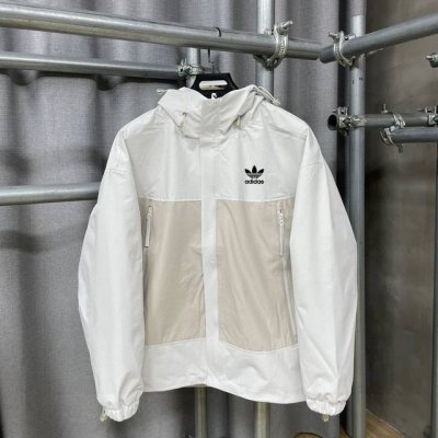 Adidas 阿迪达斯 撞色拼接 连帽冲锋衣 外套 24Ss春季新款上新 正品购入1:1复刻还原. 定制 高品质小格子 牛津面料 防泼水 防风 内里做的一个双层