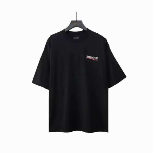 实拍细节图 +尺码表 巴黎世家 Balenciaga可乐海浪撕裂破坏短袖 经典可乐波浪印花 椭圆机进口撕裂浆工艺 激光对位下摆袖口领口磨破 整体印花无牙边 32