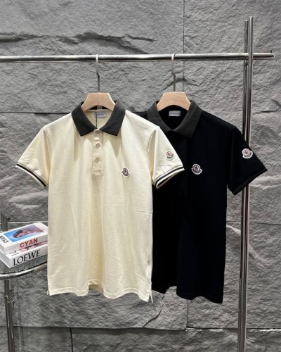 专柜品质 Moncler蒙口 三标齐 25年春夏polo衫男士男生新款珠地网眼布棉质经典polo 将1V标识刺绣左侧胸前，为其下方固定饰针！短袖翻领Tee、每年