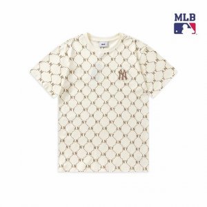 上新 高版本 mlb老花钻石纹满印刺绣短袖 依旧是嫉妒冷感 高货只存在少数人手中 夏季新款Mlb短袖T恤透气男女情侣 黑色为纽约洋基队 后背 拔染 前片75D