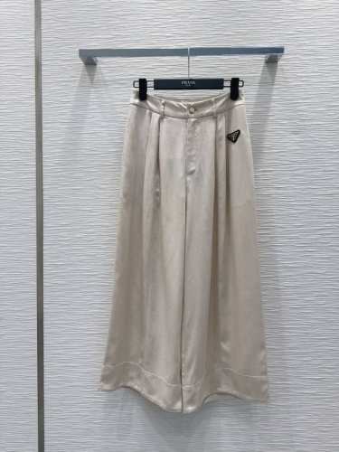 prad * 2025Ss新款裤子，九分阔腿裤型，亚麻面料舒适透气，百搭松弛感十足，2色Sml S裤长90 腰围68
