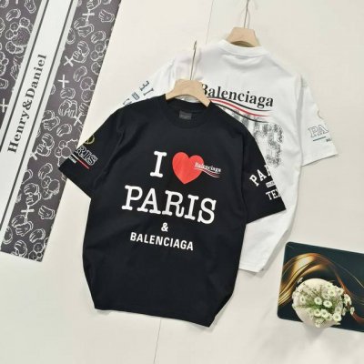 尺码Xs-L爆款推荐Balenciaga 巴黎世家2025 Ss Love Paris& Balenciaxx爱心艺术印花短袖T恤 本市场No.1的质量 真正天