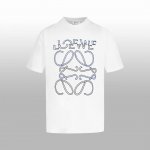 p100 高版本 【Loew*】刺绣Logo情侣款短T 百看不腻的高级简约风格 进口机彩色珠绣 高级气质穿搭 无性别穿搭 情侣闺蜜可同款演绎 单穿慵懒随性 叠穿