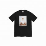 855款Supreme Week 1 Rick Rubin Tee 冥想打坐人物印花圆领短袖T恤 男女同款 码数Smlxl 黑色白色