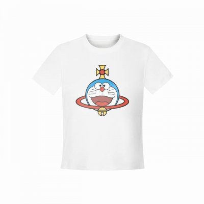 Vivienne West Wood 西天后薇薇安 2025夏季新款动漫系列土星设计款哆啦A梦Logo正肩短袖T恤 女款 全网独家纯棉高品质 款号：Vi21 尺