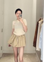 miumi* 25Ss春夏新款 时髦尖子生减龄Polo领针织短袖上衣丨独家Yb开发！高版出品！缕空菱格纹设计，气质少女风减龄甜美气息，不挑人版型上身巨显瘦！上身