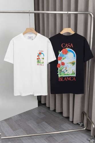 x068 Casablanca 卡萨布兰卡25Ss新款T恤，前后幅彩色图案+Logo印花工艺，品牌Logo经典设计 高度定制260克双纱纯棉面料，面料柔软 时尚