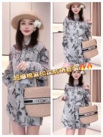 连衣裙 巨爆抢货款！拿一补十！新款度假风减龄气质女神范口袋防晒衬衣高腰短裤套装洋气防晒花卉印花两件套，没有束缚感 宽松惬意 给身体自由的呼吸空间，Smlxl