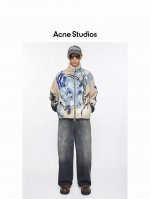 3091# 官网品质Acne Studios25新款水洗手绘泼墨工艺.Ac阔腿磨破牛仔长裤.宽松版本.男女同款 码数：Xs.S.M.L