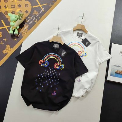 尺码Xs-L爆款推荐 Vivienne West Wood 西太后 薇薇安 土星个性彩虹印花短袖T恤 2025年顶流爆款 无需多言 独家款式请勿抄袭 抄袭必究