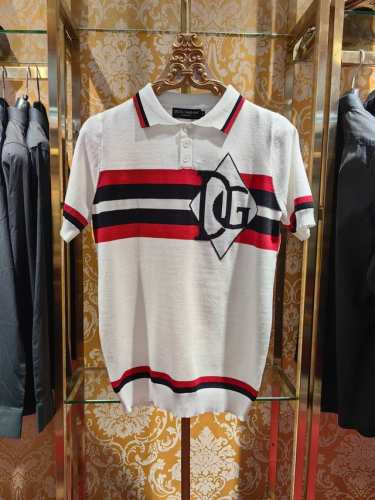 专柜同步 & 2025 Ss新款针织衫polo Dg Logo 面料采用进口机器14针完美制作 专柜一比一 红白搭配设计 上身精神 舒适透气 修身版型 颜色 白