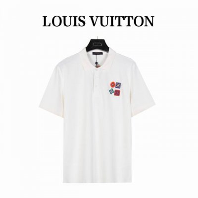 Louis Vuitton Lv 路易威登 23Ss 彩标刺绣徽章polo衫短袖 专用面料 G蜂窝珠地棉，前后立体高密榻榻米绣花，无毛边。定制天然贝壳纽扣，衣服
