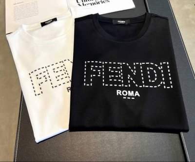 款号:F076 fendi 芬迪 25Ss 大师亲手设计潮牌新品印花圆领短袖T恤 春夏最新砖柜同步 Os落肩版型 - 260G双纱纯棉顶级面料 手感柔软 百分百