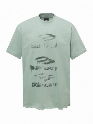 balenciaga巴黎世家磨破白墨涂鸦短袖 yb定织定染面料 颜色印花 版型限量款 面料采用进口机器织造而成 布面纹路的独特性创造出完美的成衣效果面料采用净布