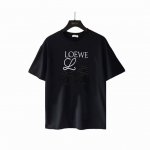 实拍细节图+尺码表 loewe 罗意威 黑白Logo刺绣短袖 240克双纱面料32支纯棉 25Ss最新最顶级 专柜款 经典个性简约拼色刺绣小标Logo 圆领短袖
