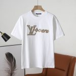 上新 顶级复刻版本 Lv路易威登 25Ss早春新款 Lv珠片刺绣短袖 轻奢主义 男女日常通勤穿搭必备单品 正确版本 欢迎对比 详细特征 320克100% 纯棉双