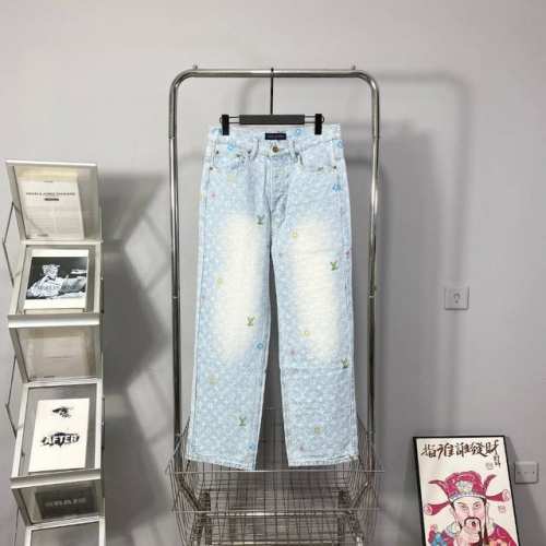 供 顶级版本 原单复刻 Louis Vuitton X Tyler 24Ss Lv小花字母刺绣糖果翻领单排扣牛仔裤 Jj林俊杰｜龚俊｜宋茜｜黄晓明 贾斯汀 比伯
