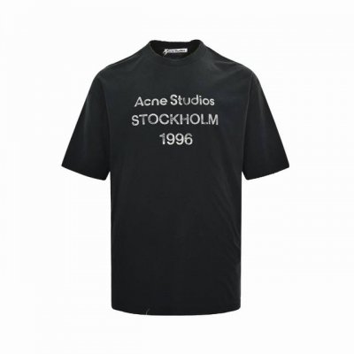 acne Studios 24Ss 渐变斑驳1996字母印花短袖 面料是定制定染的32支260G原版双纱棉，胚布经过高盂环保染色，裁大货前还要进行高温环缩水，降