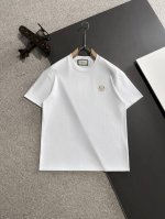 隔天出货 Gucci 2025春夏新款 顶级品质 区别通货 重磅推出260克双纱纯棉面料短袖 早春走秀款 个性独家款式 男女同款 采用进口定制定染面料 后领锁链