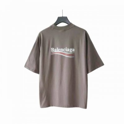 实拍细节图 +尺码表 巴黎世家 Balenciaga可乐海浪撕裂破坏短袖 经典可乐波浪印花 椭圆机进口撕裂浆工艺 激光对位下摆袖口领口磨破 整体印花无牙边 32
