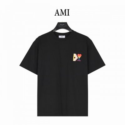 Ami 25Ss 彩虹系列刺绣短袖T恤 原版购入，一比一还原 面料采用高克重260G重精梳棉， 定制2:2螺纹，面料舒适亲肤无异感， 定制定染面料，纺织密度高，