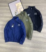新款上新 独家定制版本 爆款推荐Armani 阿玛尼立领春季经典百搭男士独立的胸前刺绣夹克外套 防水面料上身柔软舒适！背面Arm字母，胸前精致Ax刺绣小标刺绣设