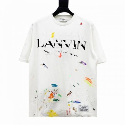 款号Y213 Gallery Dept. Lanvin 联名手绘涂鸦印花短袖 当下最火款式，把工艺水平拉到极致，水浆丝网，厚版印花，手绘涂鸦金粉处理，后领刺绣，