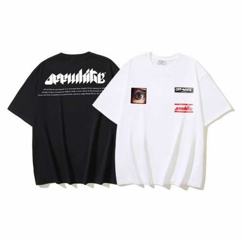 1129# Off-White纯棉260G重磅Eye Logo眼睛印花短袖T恤 黑色 白色 S M L Xl