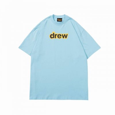 drew 笑脸短袖T 字母款 #802 定织定染32支230克双纱棉面料 进口胶浆印花，领口纯棉螺纹定制，不易变形，可区别市场版本，开模定制新款吊牌 水洗标 原