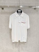 Tb汤姆布朗25Ss新款春夏短袖翻领polo最高版本客供定制高端高定面料简单时尚款，拼色螺纹超级好看！经典Logo简单大方的款式！满满的高级感，四季可穿。简欧风