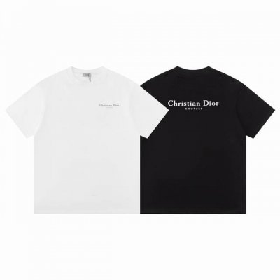 款F01 Dior Dior 迪奥2025春夏新款破洞印花Logo短袖T恤 原版面料高版本高品质 网红明星同款 定制定染简约基础款，简单大气，精致时尚，纯棉面料