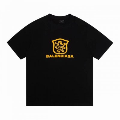 上新 高版本 balsenciaga巴黎世家硅胶狮王情侣休闲短袖T恤 最高版本 定制面料 克100%双纱棉 字母硅胶狮王烫画工艺设计 辅料 开模原版过鉴定领标1