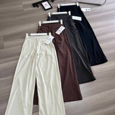 官网同款质感超好垂感十足 Lululemon 璐璐乐蒙Throwback Still四色直筒亲肤透爽健身运动直筒裤 高收腰腹提臀亲肤 长裤阔腿裤 原厂来货！真正