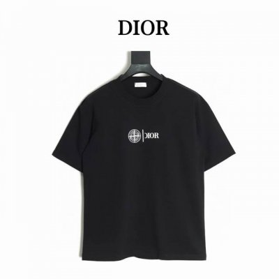 dior X Stone Island 25Ss 迪奥石头岛短袖T恤 面料采用定制240G 26支特滑双股精棉平纹高密无尘全棉布料 前幅高密度加厚 走线平整 代