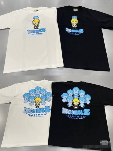 001032款A Bathing Ape X Dragon Ss22 联名款 Ball Z Gotenks Baby Milo Tee 卡通字母印花圆领套头短袖