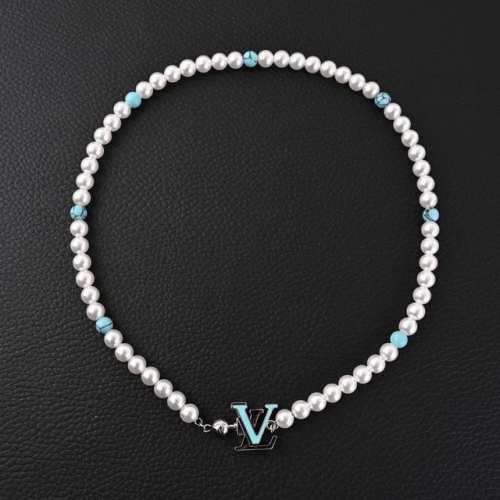 本地自取250 louis Vuitton/路易威登Lv 绿松石徽标字母金属手链-男款 当季新款-Turquoise Rodeo 项链-编码：M1154A-官网