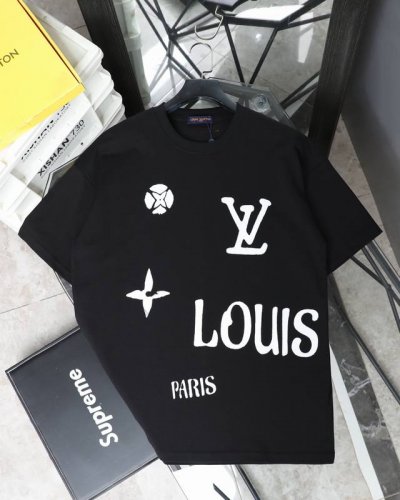 供 实拍图 Louis Vuitton 路易威登Lv 25Ss新款经典老花字母Logo涂鸦短袖T恤 Louis Vuitton 法国路威酩轩集团-Lvmh旗下品