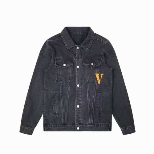 Vlone 破坏大Vlogo印花渐变水洗做旧宽松牛仔外套 黑色码全 蓝色剩S M Vlone高品质刺绣牛仔外套 超高性价比 随意对比 全棉牛仔布 面料非常厚实