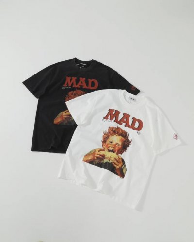 purey Wr Mad纽曼玉米小孩肖像水洗做旧破坏Vintage重磅高街纯棉短袖 情侣款 顶级复刻，Ins小红书爆款来袭，重工水洗做旧，手工磨破，高端白墨直喷